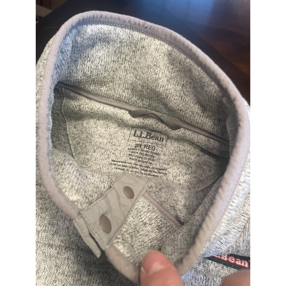 Men's LL Bean Sweater Fleece Pullover Gray 2X - Picture 4 of 5